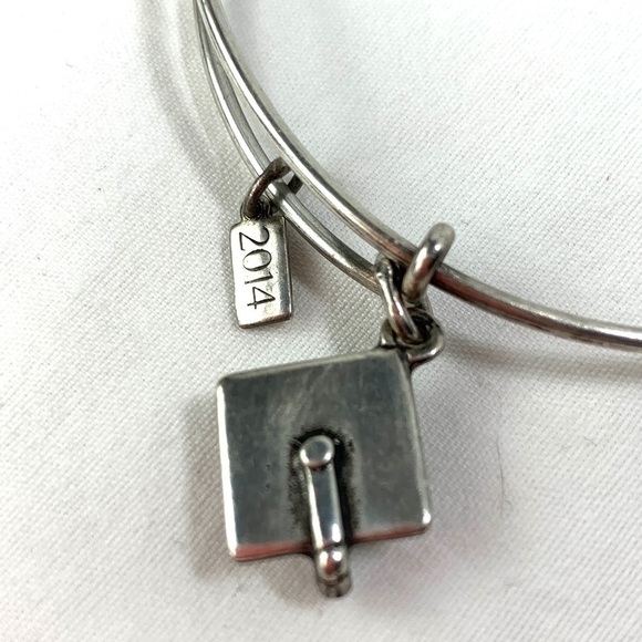 Alex & Ani Grad Cap Charm Bracelet - Silver Plated, Expands 2”- 3.5” - Picture 3 of 3